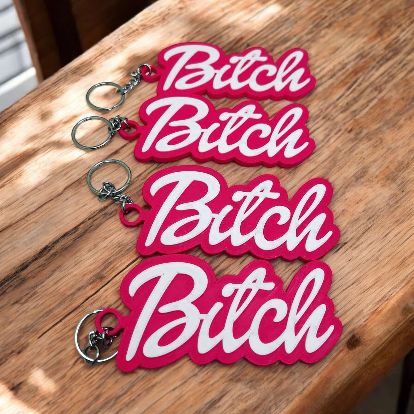 Bitch keychain-Multi Colored 3D printed