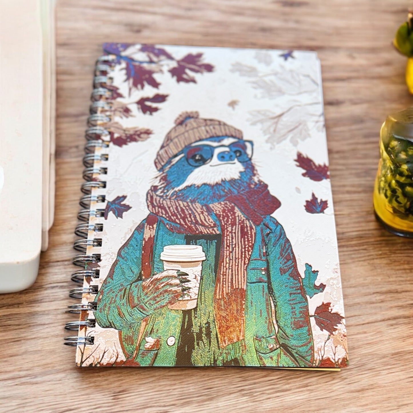 Charming 3D Printed Sloth Journal: Cozy Scarf & Coffee Design for Sloth and Coffee Enthusiasts