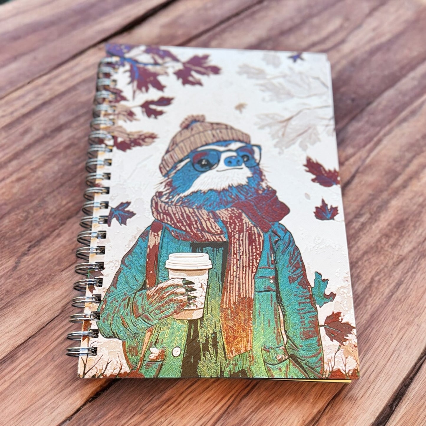 Charming 3D Printed Sloth Journal: Cozy Scarf & Coffee Design for Sloth and Coffee Enthusiasts