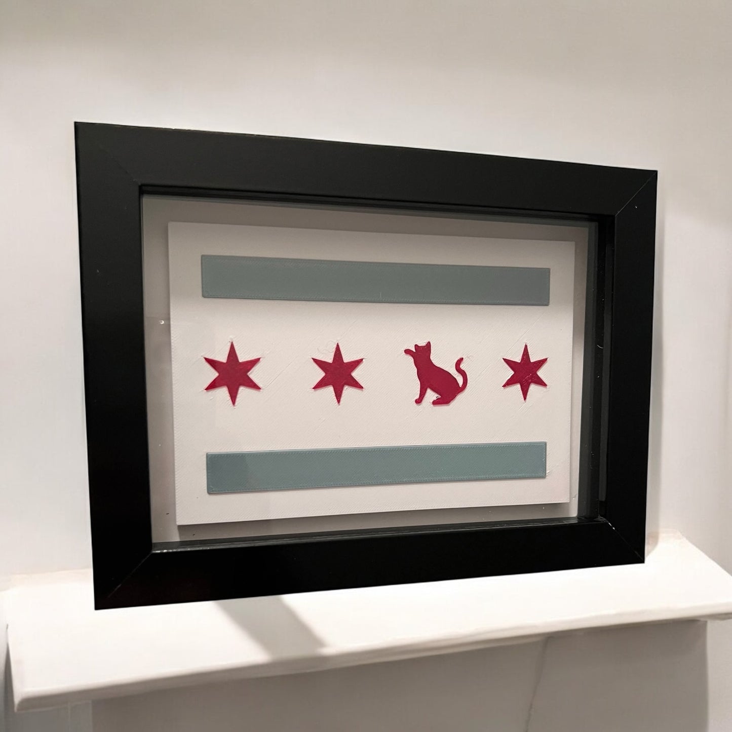 Chicago Flag with Cat