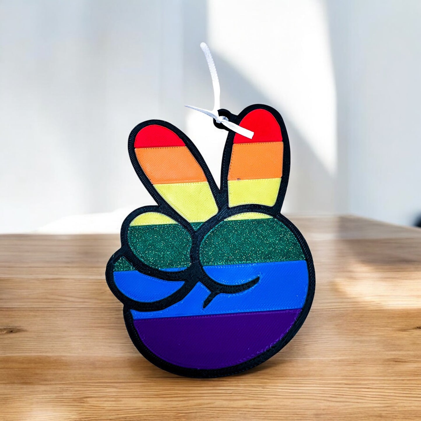 Rainbow Peace Sign ornament