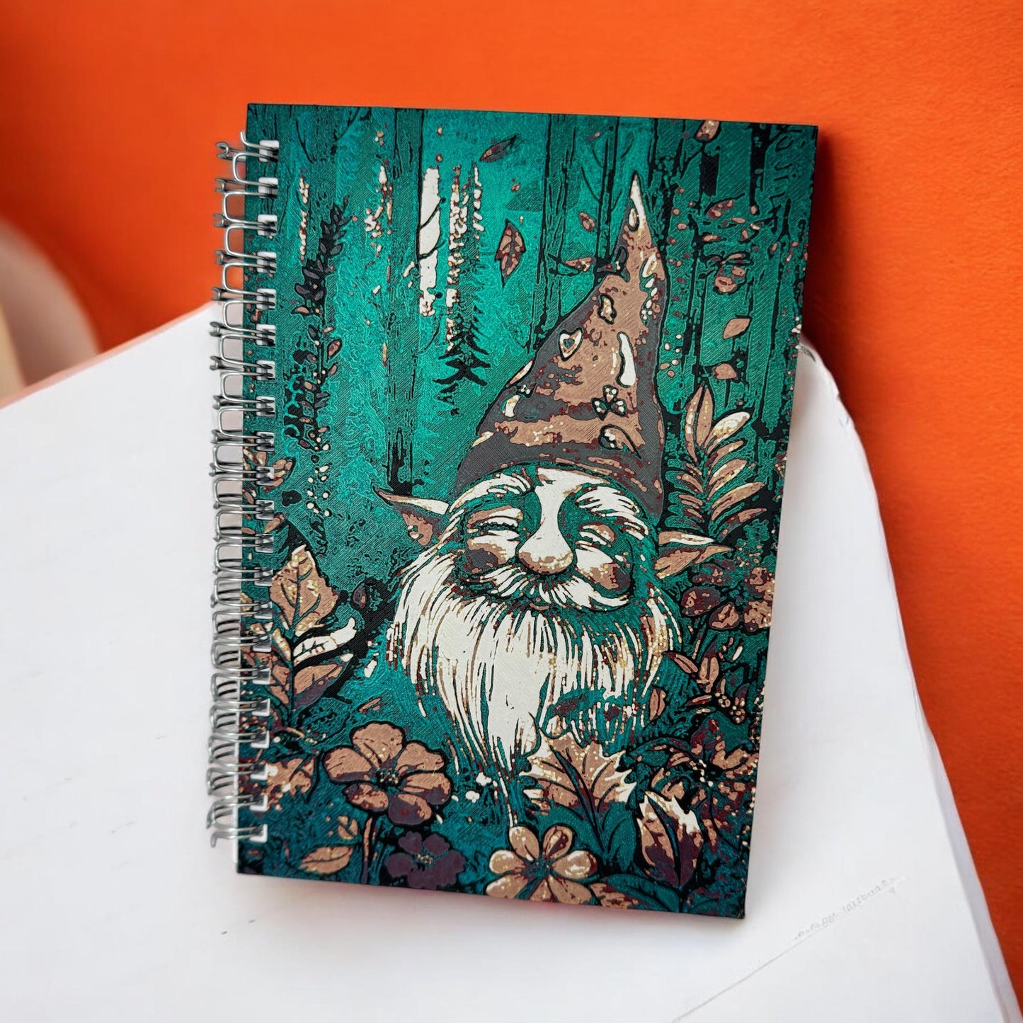 Enchanting 3D Printed Gnome Journal: Handcrafted Notebook for Gnome Fans, Collectors, and Fantasy Lovers