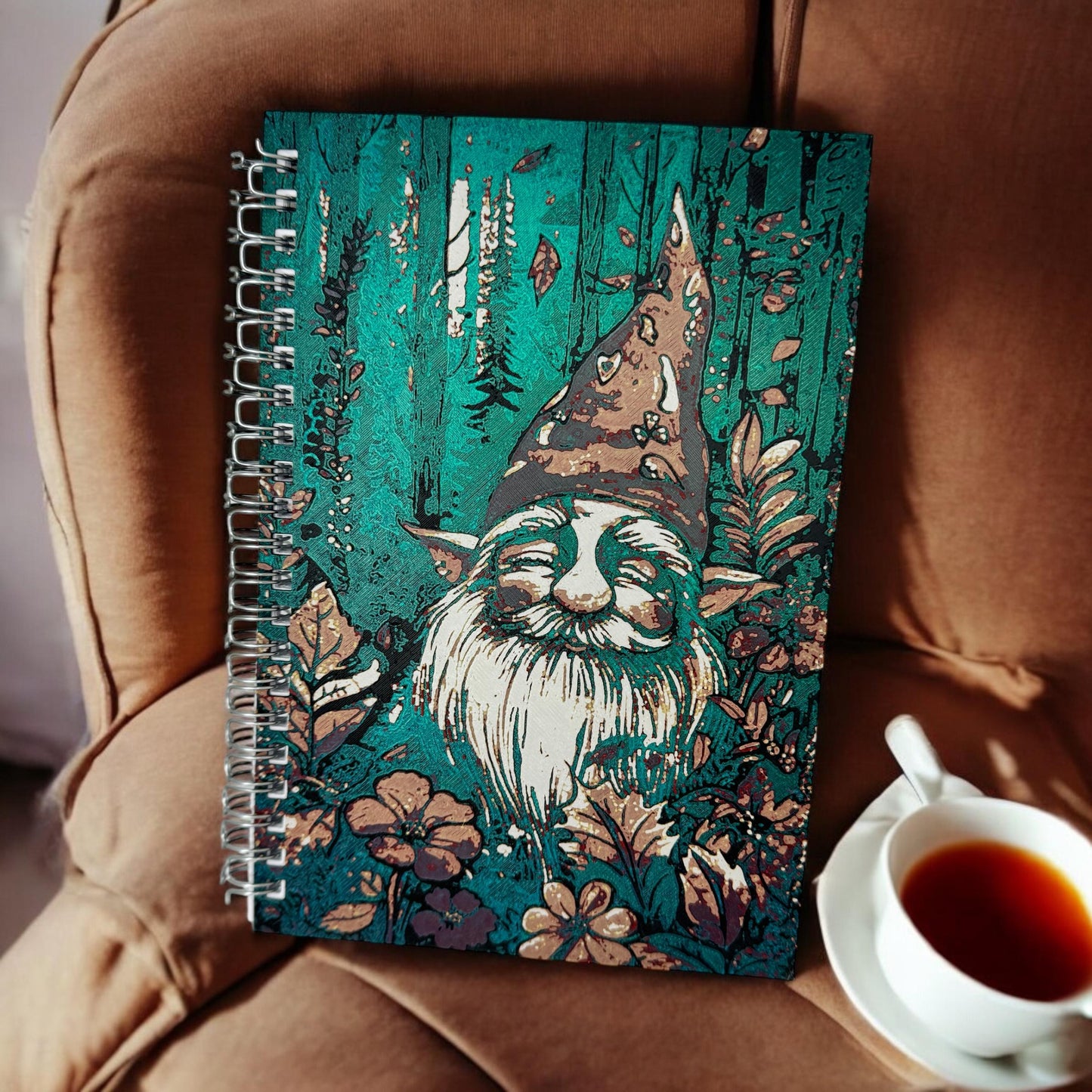 Enchanting 3D Printed Gnome Journal: Handcrafted Notebook for Gnome Fans, Collectors, and Fantasy Lovers