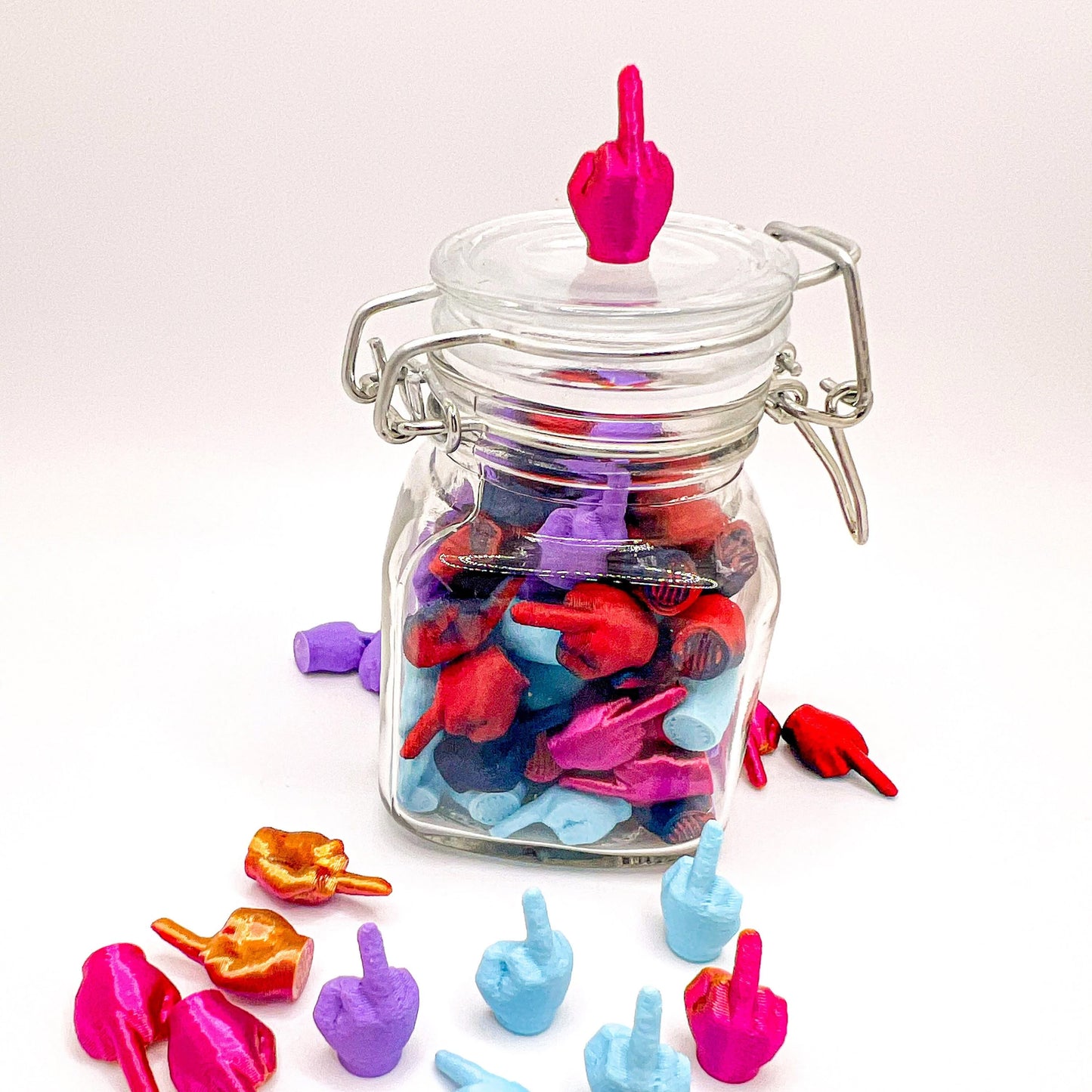 Jar of 3D Printed Middle Fingers