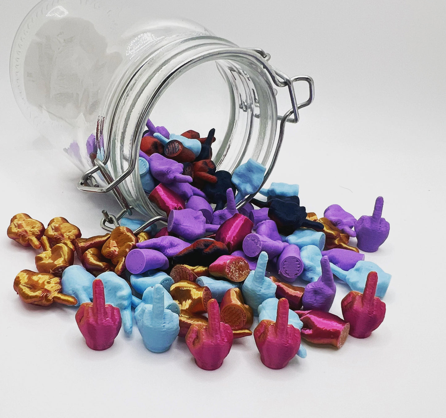 Jar of 3D Printed Middle Fingers